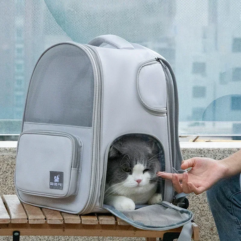 Large Capacity Cat Carrier Backpack Expandable Space with Breathable Mesh Outdoor Travel Folding Pet Tent Bag for Puppy Cat