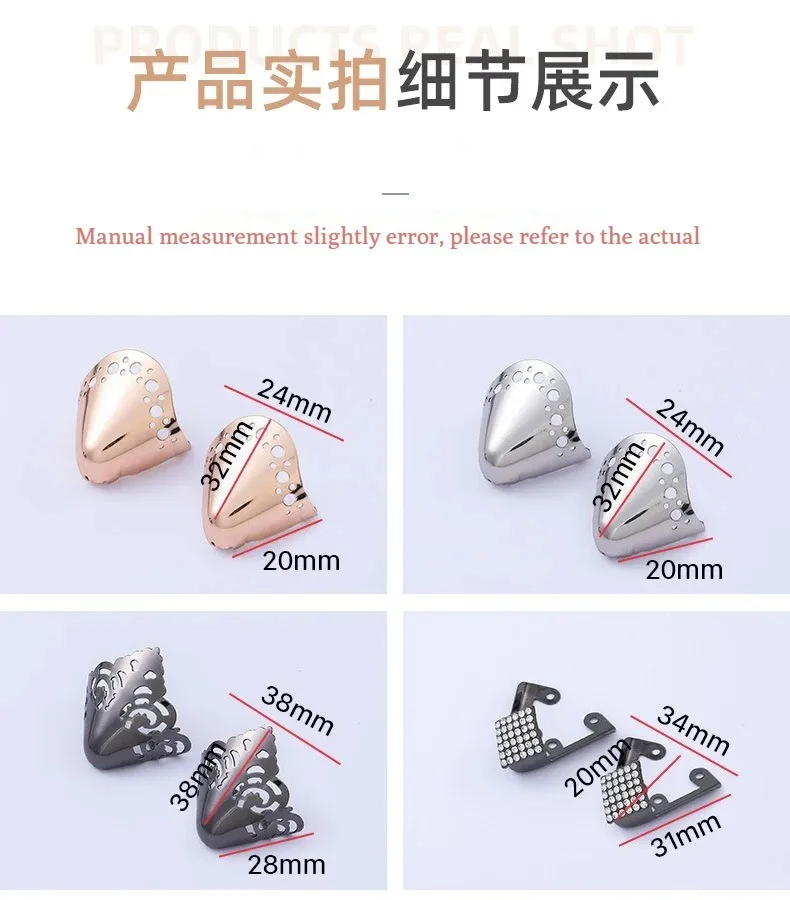 2Pcs High Heel Toe Protector Metall Anti Kick Dekorative High Heels Kappe leder schuhe Zehen Tragen Reparatur Schuh Tipps kappe Accessorices – Detail 10