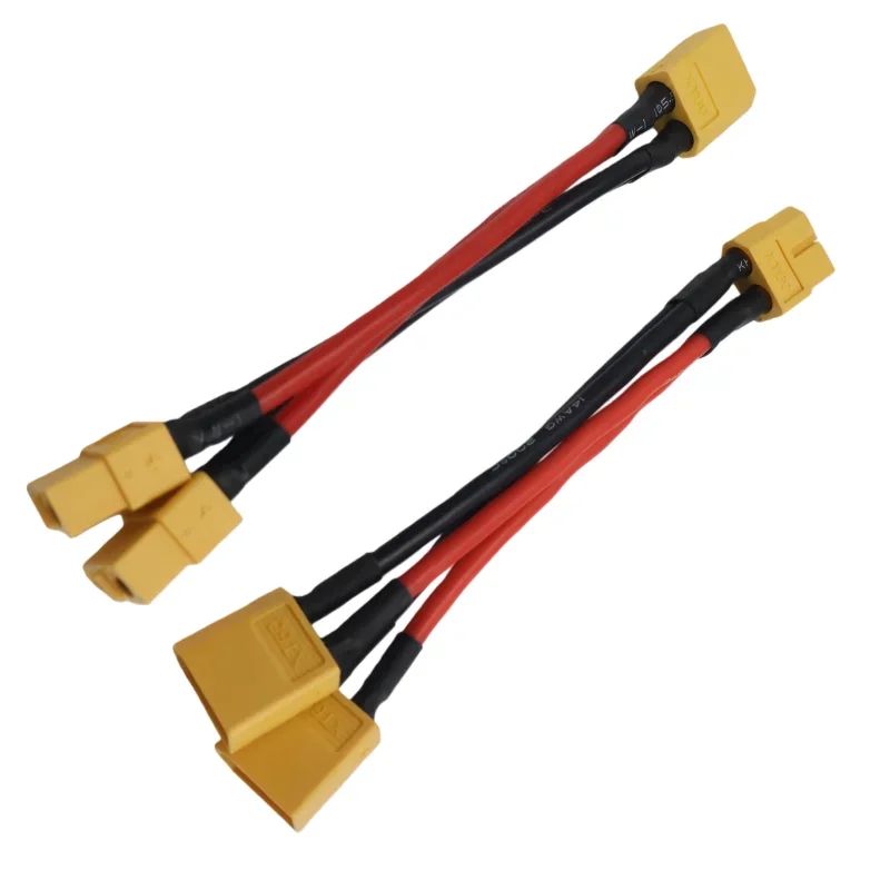XT60 Male and Female Parallel Battery Connector, 3-Way, 14AWG Silicone ...