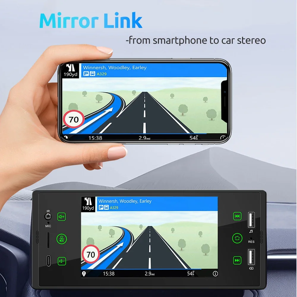 ESSGOO Car Radio 1Din MP5 Player Autoradio Stereo 5'' IPS Touch Screen Bluetooth Mirror Link Type C Universal Multimedia Player