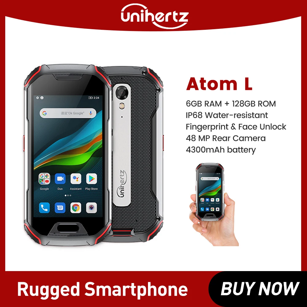 Unihertz Atom L Rugged Smartphone  6GB+128GB Android 11 48 MP Camera 4300mAh Fingerprint Dual Sim NFC Cellphone Fast Charging