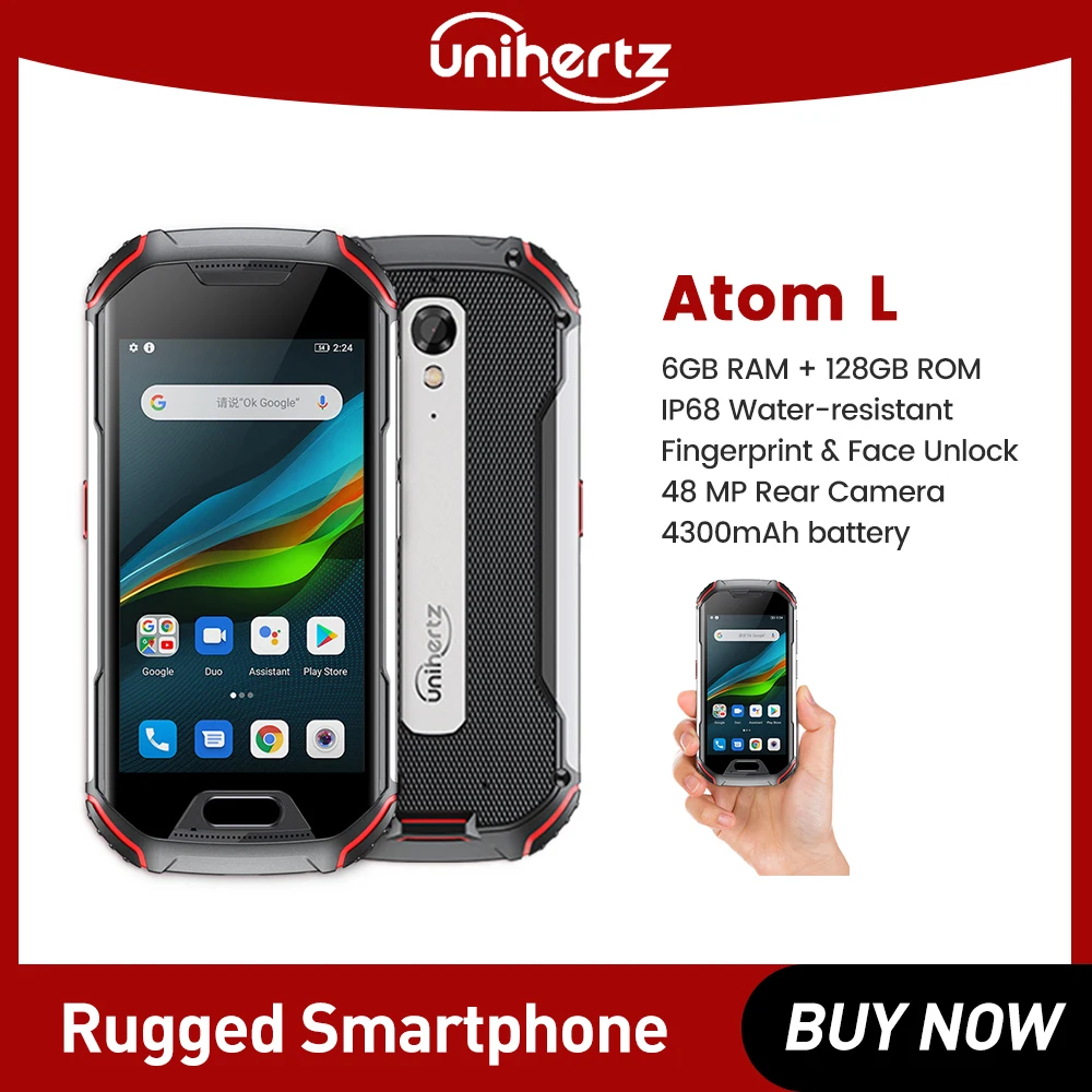 Unihertz-atom l頑丈なスマートフォン6gb 128gb android 11 48 mp 