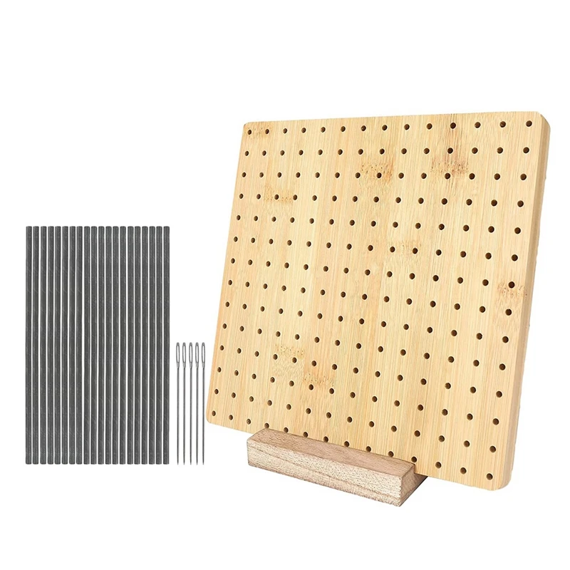 

Wooden Bamboo Crochet Blocking Board Kit With Stainless Steel Rod Pins For Woolen Knitting Sewing Crafting DIY