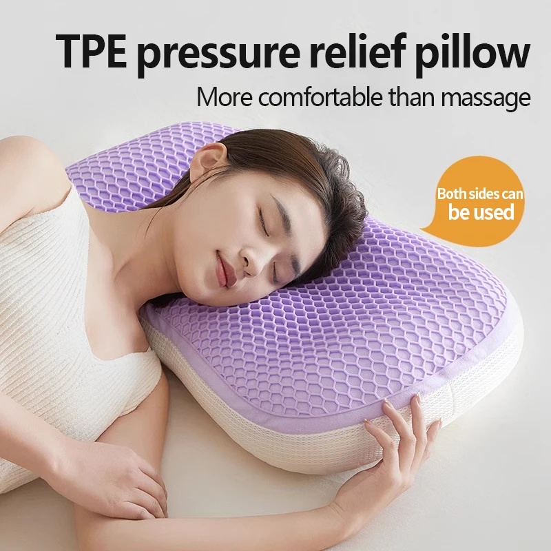 

Cool Feeling TPE Pillow With Polyester Feather Fabric Filler And Pressure Release Cat Belly Texture And Colorful Case