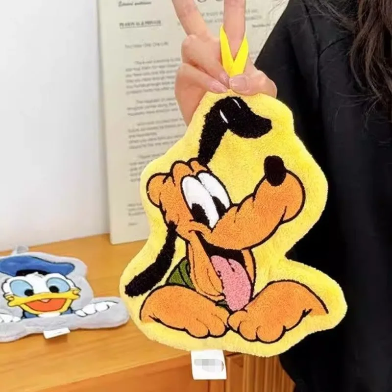 Cartoon Hand Towel Mickey Minnie Pluto Coral Velvet Absorbent Quick Drying Hanging Wipe Cloth For Bathroom Kitchen Adult Women 4