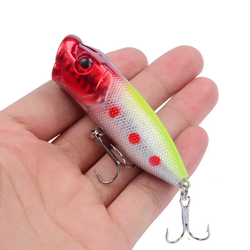 1-Pcs 6.5cm 12g Topwater Popper Fishing Lure – Hard Plastic Wobbler with 6# Treble Hooks for Bass, Pike & Trout 5