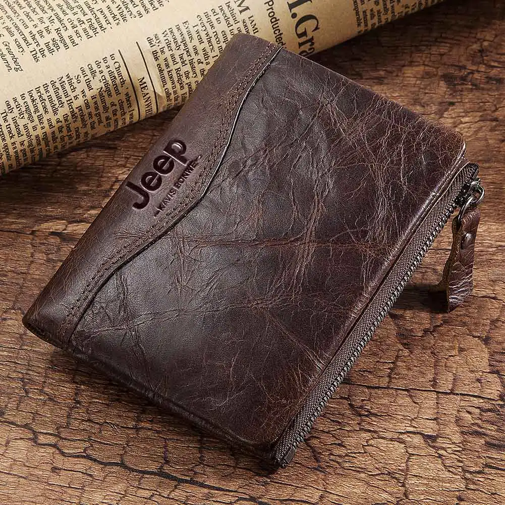 New Rfid Men Wallet Blocking Protection Anti-theft Scan Male Leather Biflod  Short Wallet Zipper Coin Case Pouch Casual Money Bag - Wallets - AliExpress