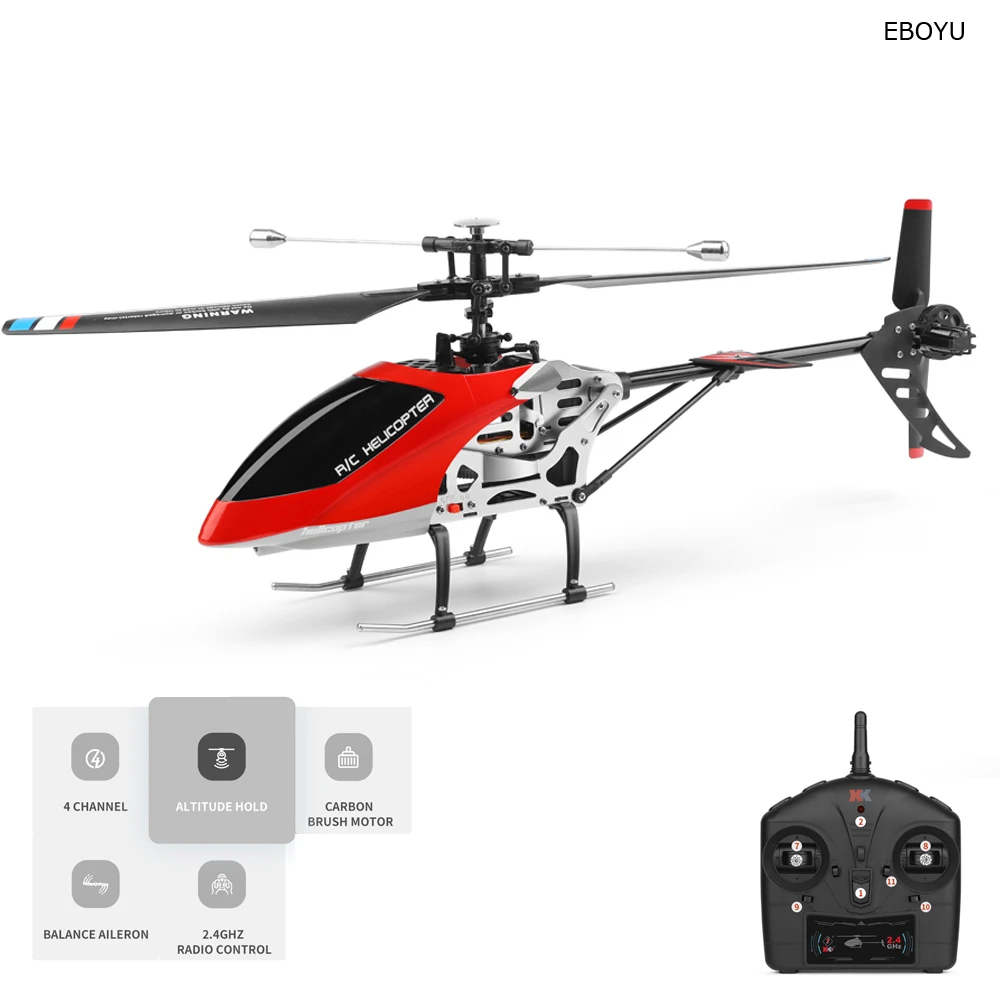 

WLtoys XK V912-A RC Helicopter 4CH Altitude Hold Remote Control Helicopter RC Aircraft w/ One Key Take Off and Land for Kids