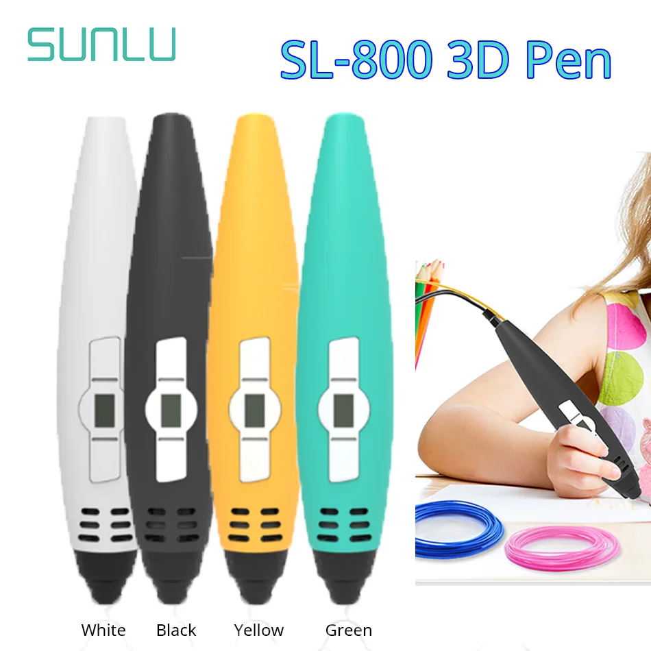 SUNLU SL 800 3D Pen With LCD Display Speed Control 3D Printing Pen 1.75mm PETG PLA Automatic Protection Kids Chirtmas Gift