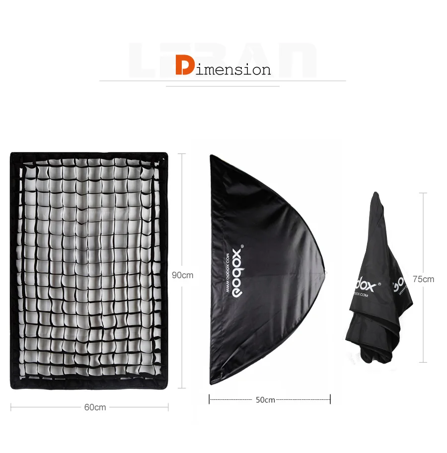 60 x 90cm 24" * 35" Portable Rectangular Honeycomb Grid Photo Softbox Reflector
