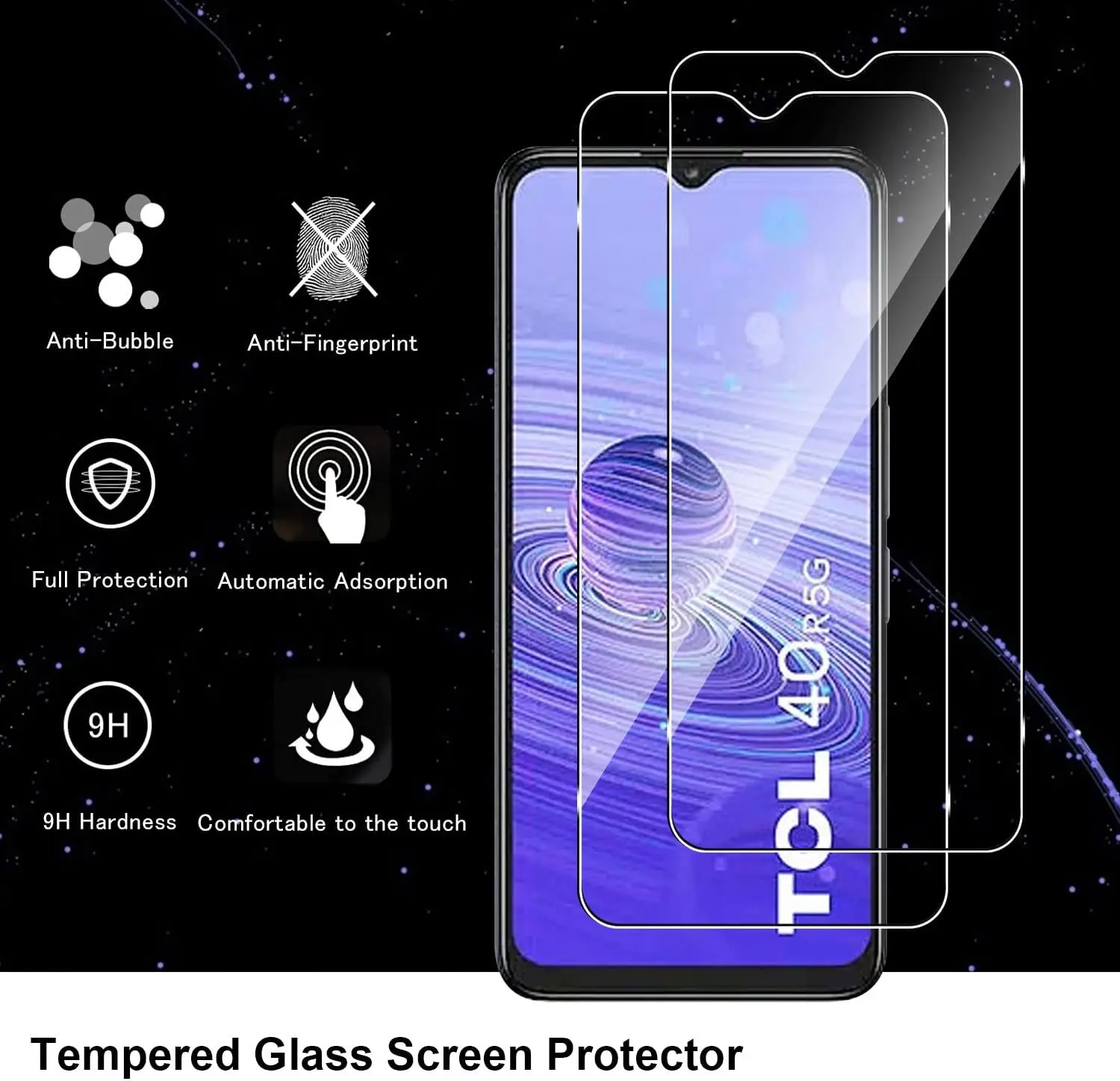 Premium Tempered Glass Screen Protector Film (2/4-Pack)