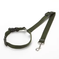 Solid Color Adjustable Pet Car Safety Belt and Harness Combo (Army Green)