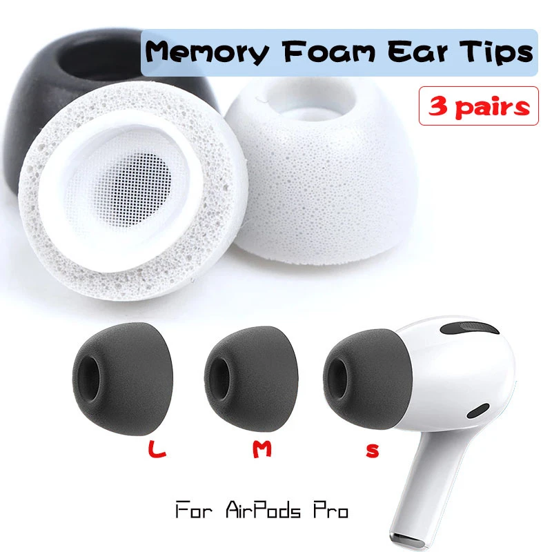 3/2/1pair Memory Foam Tips For Apple Airpods Pro Ear Tips Foam Tips For