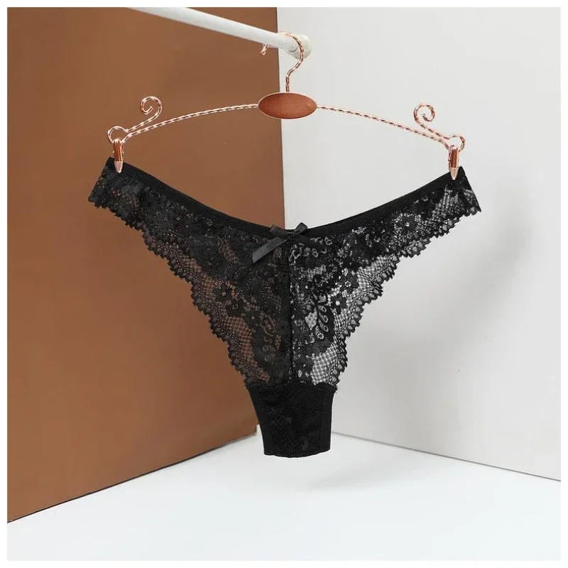 Sexy G-string Women Lace Jacquard Thong Panties Temptation T-back Cotton Base Underpants Items for Resale in Bulk