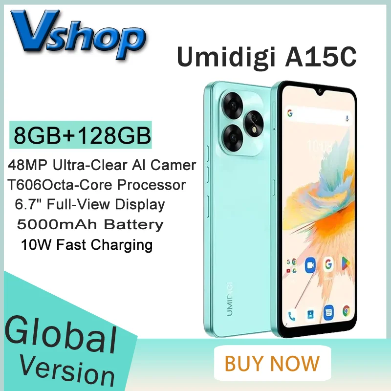 BUNAL Custodia Per Umidigi A15C + Vetro Temperato - Cover Antiurto In Silicone TPU Con Film Protettivo, Rilassato