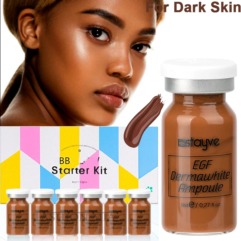 Stayve BB Cream Glow Dark Skin Foundation Kit Niacinamide/Peptides Brighten Concealer More Suitable For Black Women Skin Care