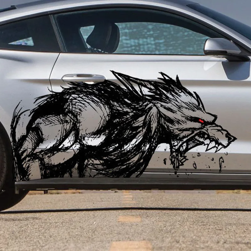 3 Piezas 3D Pegatinas De Coche De Lobo De Metal, Cabeza Del Lobo