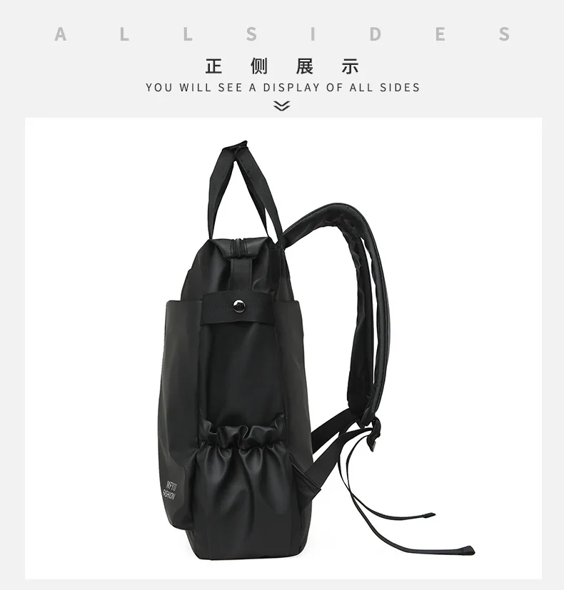 ผู้ชาย PU ฟิล์มกระเป๋าเป้สะพายหลังธุรกิจท่องเที่ยวแบบพกพาเดินทางไปทํางานกระเป๋าเป้สะพายหลัง High-end กันน้ําคอมพิวเตอร์กระเป๋านักเรียน