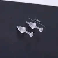 For Creative 100 Set Clear Earrings Plastic Post Earrings Silicone Earring Backs Ear Studs Piercing Retainers for Women 2