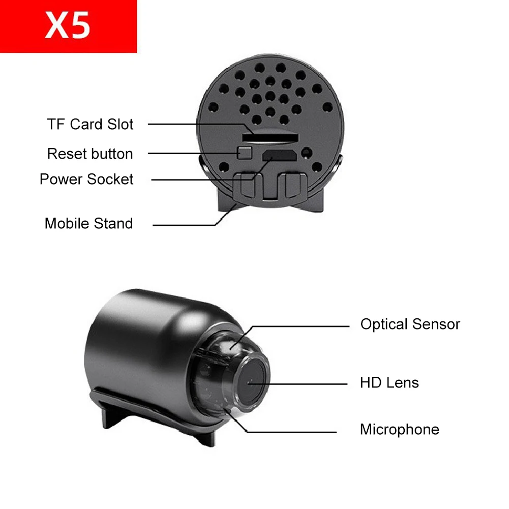 720P/1080P HD Wireless WiFi Camera Night Vision Audio Video Recorder Portable Wireless Camcorder for Home Office Shop Warehouse 4