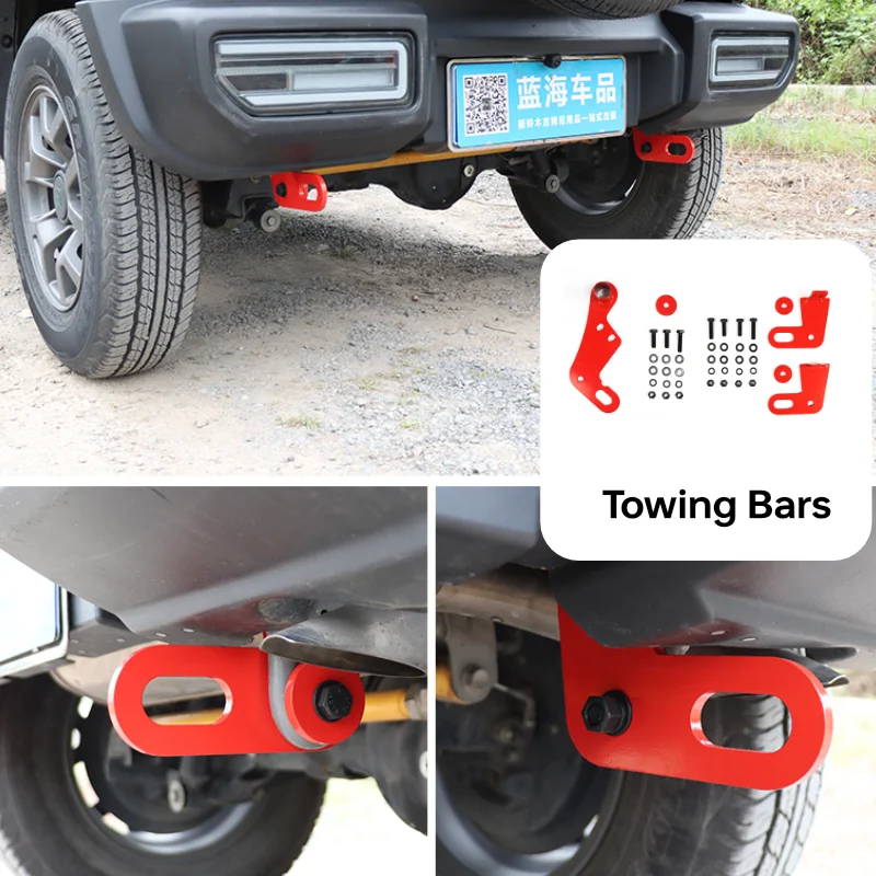 

3PCS Towing Bars For Suzuki Jimny 2019-2023 JB74 JB64 Car Front and Rear Bumper Bar Towing Trailer Hook Exterior Accessories