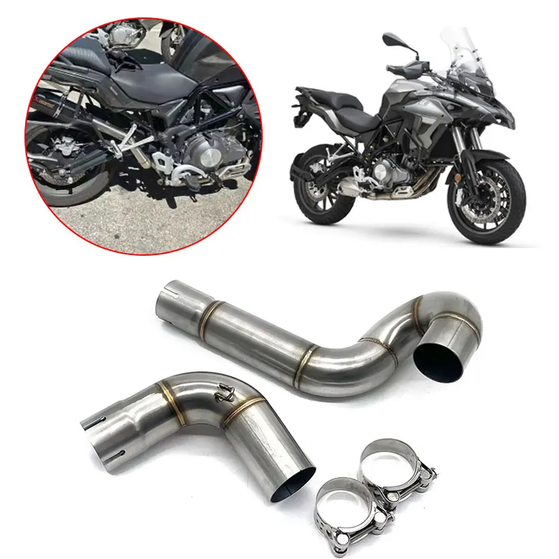 TRK 502 Motorcycle Exhaust Middle Link Pipe Muffler Sistemas De Escape Moto Exhaust Fit for Benelli 502C 502X TRK502 -