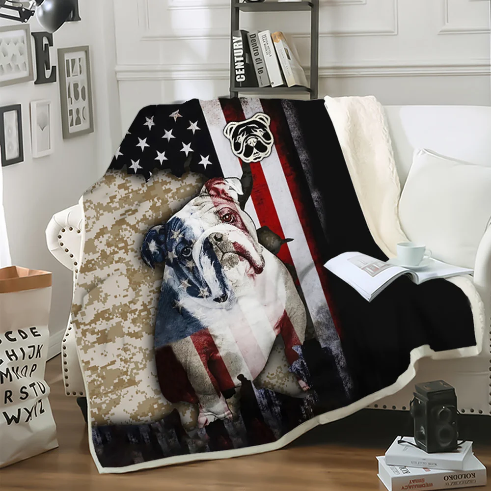 

CLOOCL Pet Dog Bulldog Camouflage Blanket 3D Hiking Picnic Quilt Throws Blanket Bedspread Sofa Travel Teen Blanket Drop Shipping