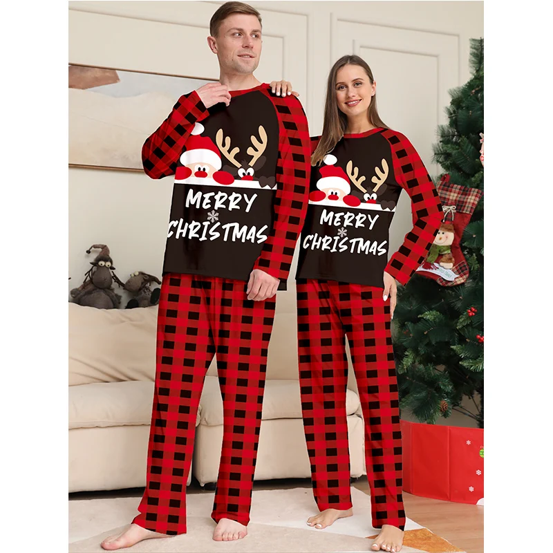 thumbnail image 4 of Conjunto de pijamas navideños familiares 2025 Conjunto de ropa a juego para madre, padre e hijos Disfraces de Año Nuevo para mamá y yo Pijamas Ciervos navideños, 4 of 5