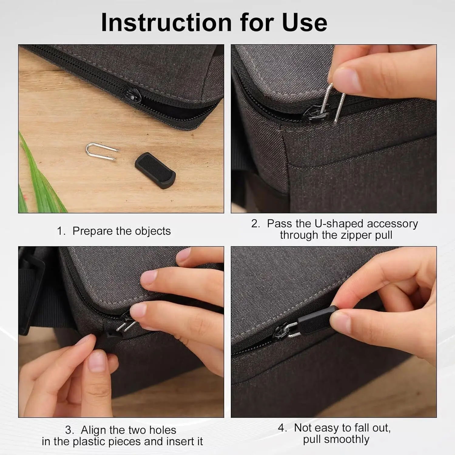 Detachable Zipper Puller Metal Zipper Head Repair Kits Universal Replacement for Luggage Purse Bag Clothes Slider 5Pcs