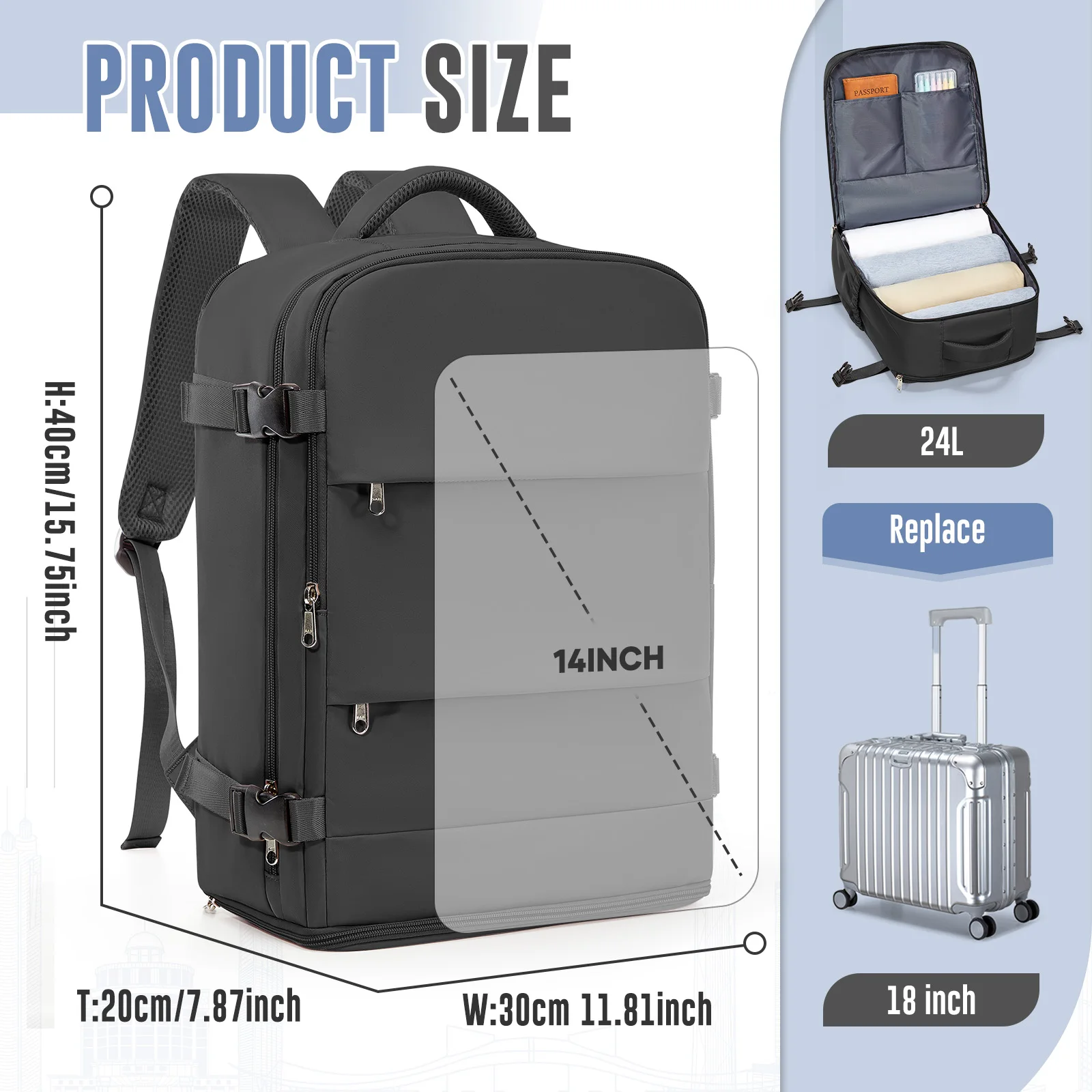 Organizer Clothes Storage Bag,Travel Shoulder Bag Vacuum Storage Bags Pump Travel Bag Travel Essentials Woman Bags Men Backpack