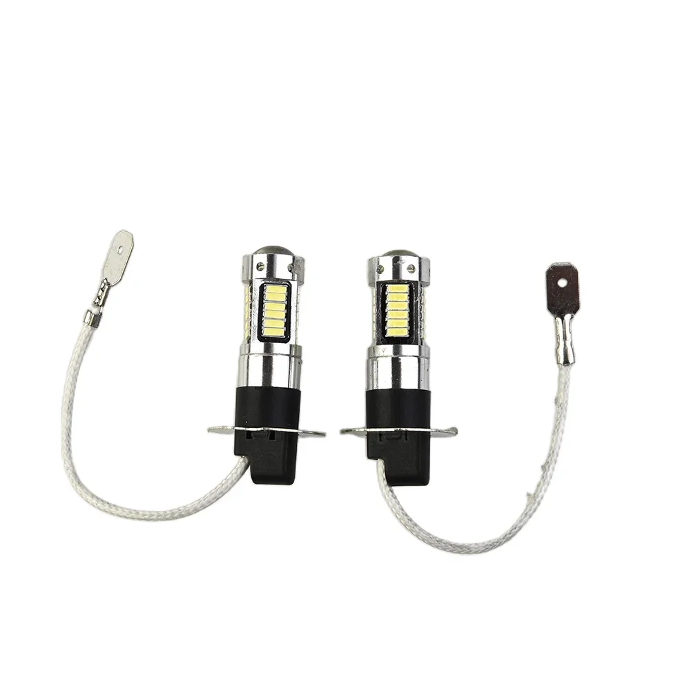 H3 LED 안개등 전구, 주간 주행등, DRL 12V 슈퍼 브라이트, 6000K 화이트, 100W, 1800LM/전구, 방수 방진, 2 개