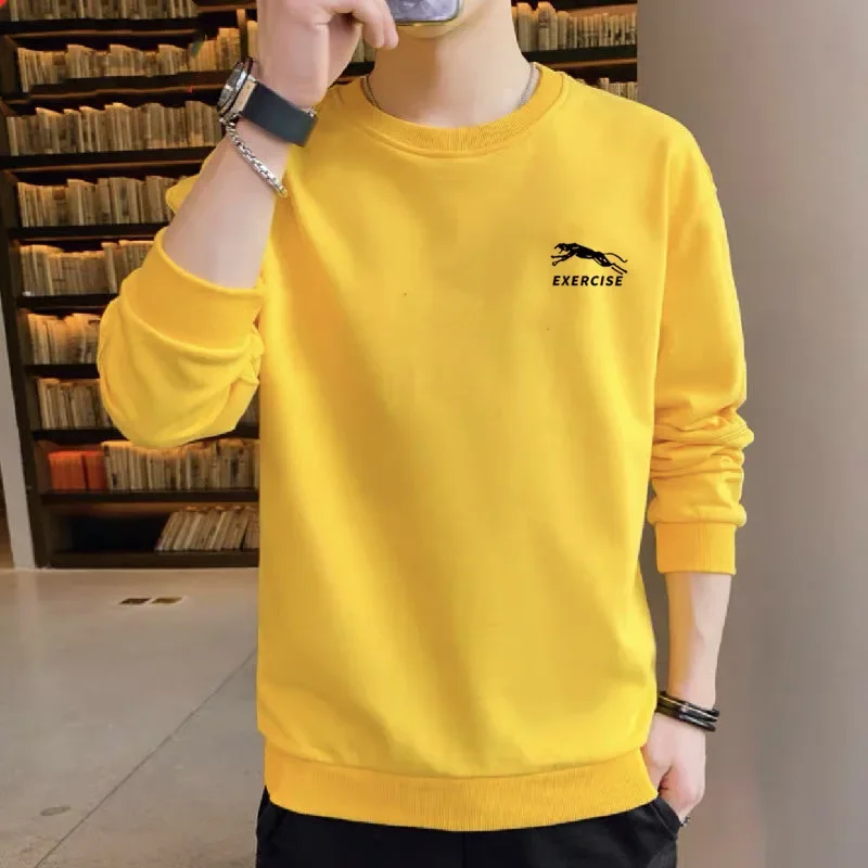 thumbnail image 2 of Sudadera unisex de cuello redondo para parejas, camiseta fina de manga larga para negocios para hombres y mujeres, ropa de calle informal para otoño/invierno, 2 of 5