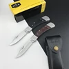 BK110 Black G10 Handle and Brown Sandwood Handle Outdoor Hunting Survival EDC Folding Knife Tool Leather Sheath 1