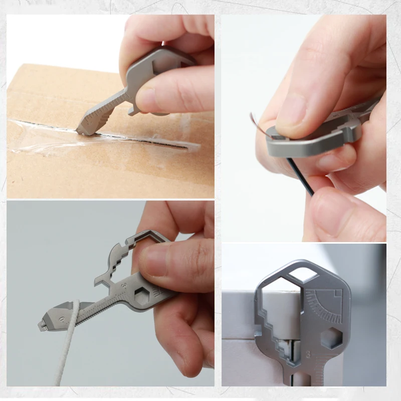 Multitool Key Universal Keys Gear Clips Measuring Adjustable Portable Home Hand Tool Key Ring Wrench Set 2