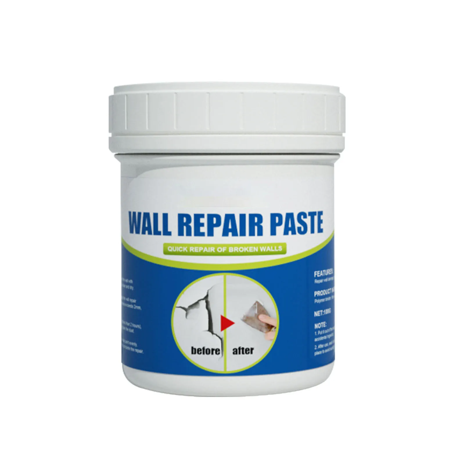 

Настенная ремонтная паста 100 г, легкая в применении быстросохнущая ремонтная паста, подходит для магнитного бетона