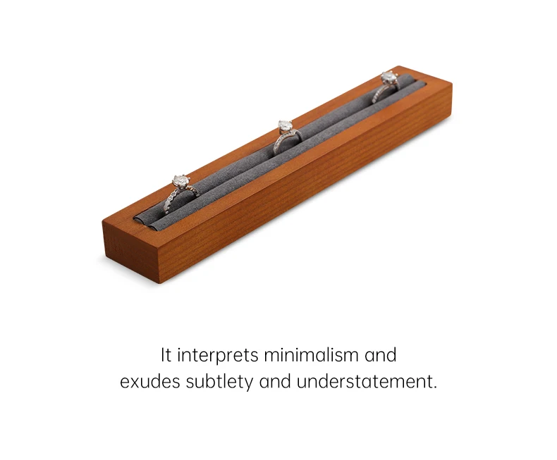 Ring Display Tray Wooden Ring Storage Stand with Microfiber Organizer | Jewelry Display... - SKU RDT00855 - UGI Packaging