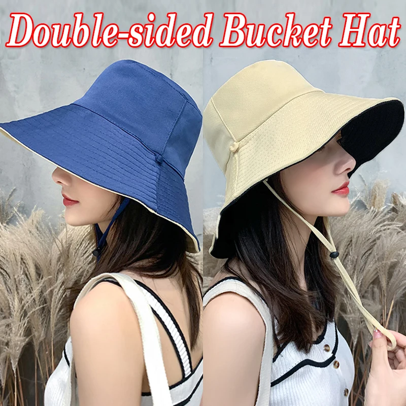 Chapeau Seau Marguerite Double Face + Manches - 56-58 Cm, Polycoton, Protection UV, Blanc/beige
