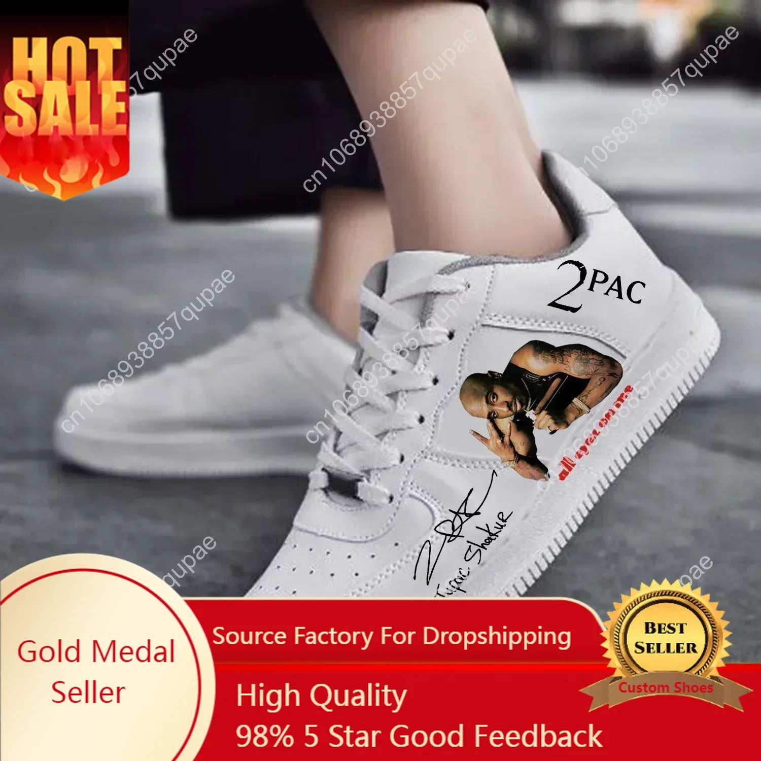 

Rap 2Pac Tupac Shoes AF Basketball All Eyez on Me Mens Womens Running Sports Flats Force Sneakers Lace Up Mesh Custom Shoe