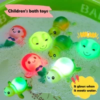 Funny Children Water Flashing Floating Frog Turtle Water Toys Kids Automatic Led Lighting Up Animals Bath Toys Baby Toy Gifts 1