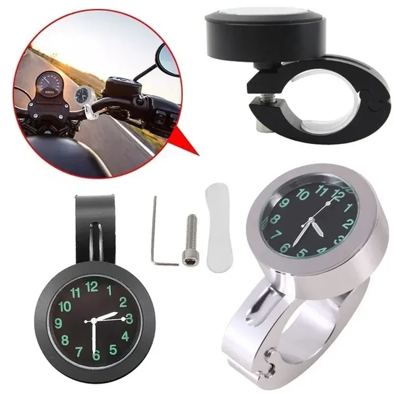 Universal Motorcycle Handlebar Mount Clock Watch Waterproof Luminous Bike Handlebar Dial Quartz