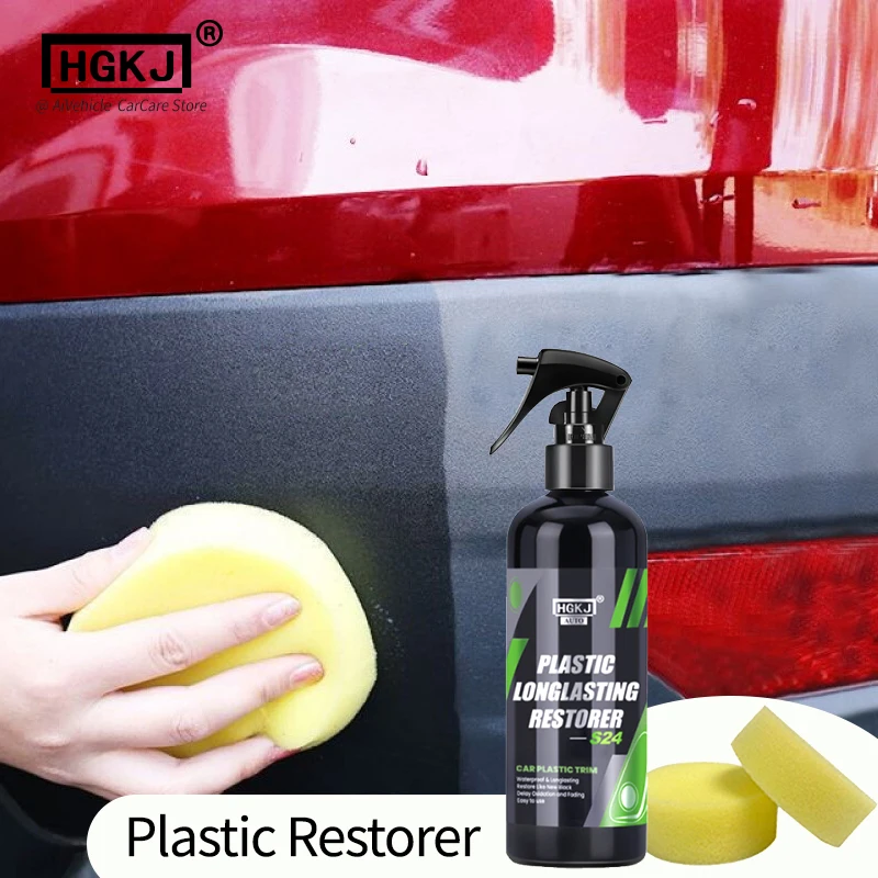 Restaurador de plástico HGKJ S24, revestimiento para embellecedor de  plástico automático, reparación de goma, sello de brillo negro brillante,  ilumina la banda de rodadura - AliExpress