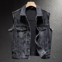 2024 nouvelle veste en jean pour hommes gilet de moto rétro mode vêtements d'équitation de moto décontracté polyvalent gilet en jean vêtements pour hommes 5