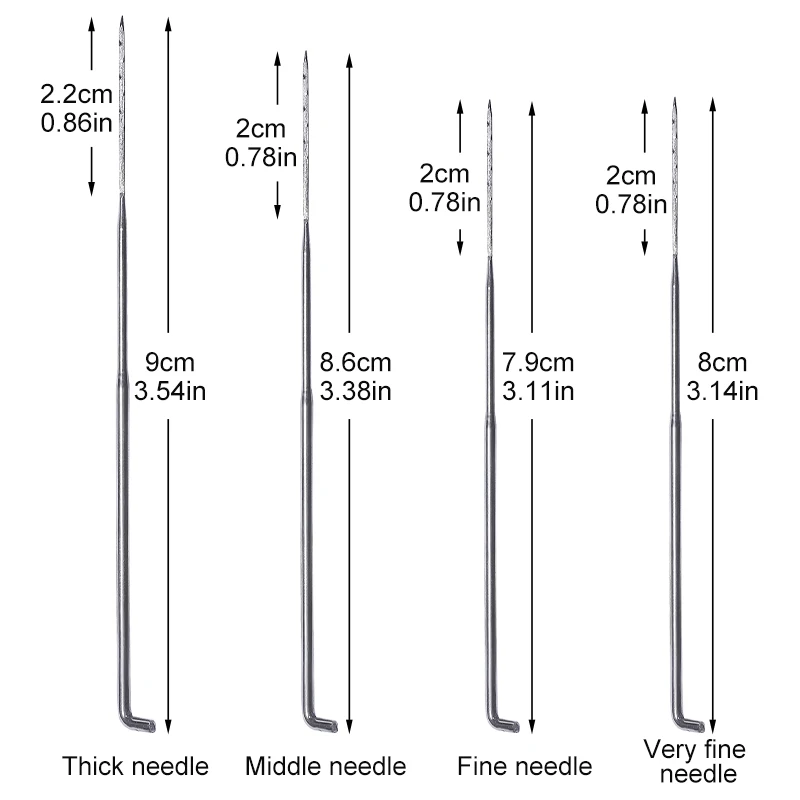 Description Picture 3 of item100pcs 4 Size Felt Tool Kit Wool Felt Needle Needle Starter Beginners DIY Craft Needlework Poke Needle Felting with Bottle