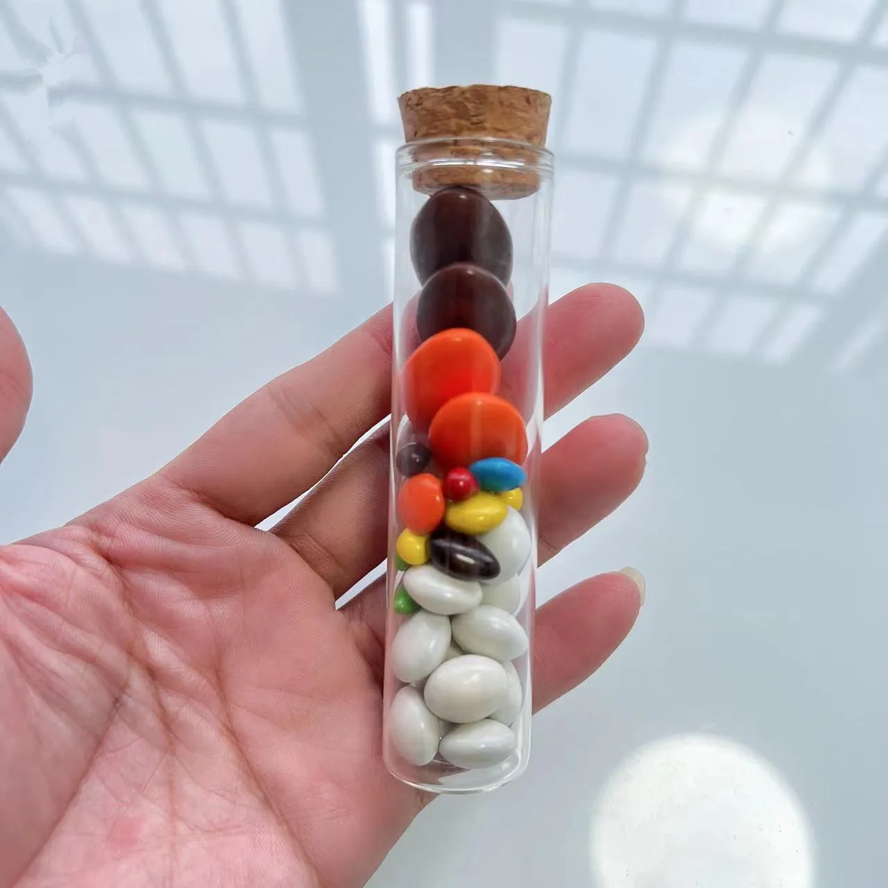 25*100mm Wedding Dragees Test Tube Wedding glass jar Cork Dragees Glass Bottle DIY Crafts Candy Bottle Wedding Gift 3