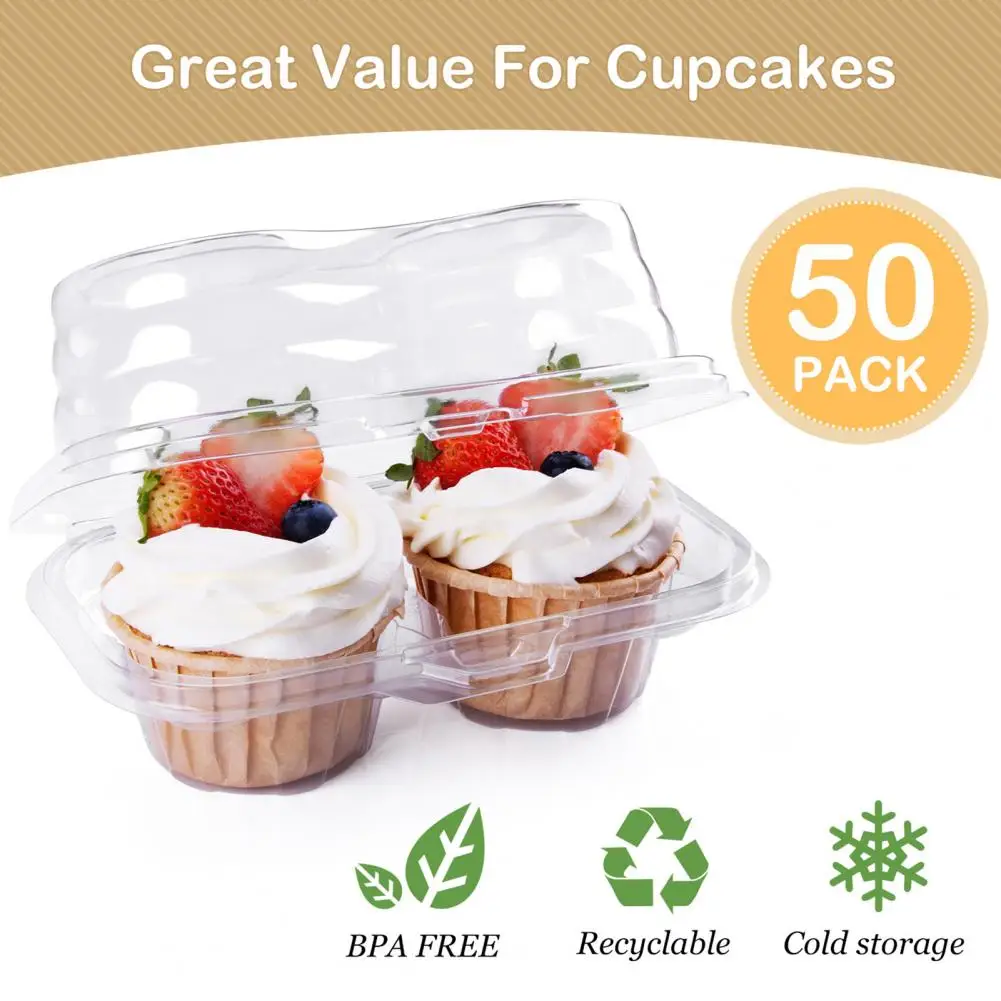 10Pcs Cat Head Puff Pastry Box Individual Cupcake Holder Clear