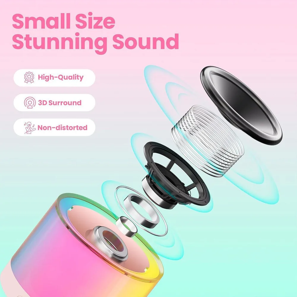 Mini Karaoke Machine Portable Bluetooth-Speaker Wireless Microphones Kids Gift 3 - 5 Days Free Delivery Only UK