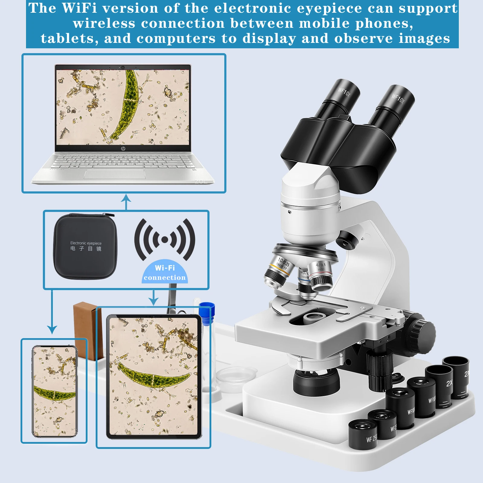 Electron Microscope Binocular Compound Microscope 40x-2000x With LED ...