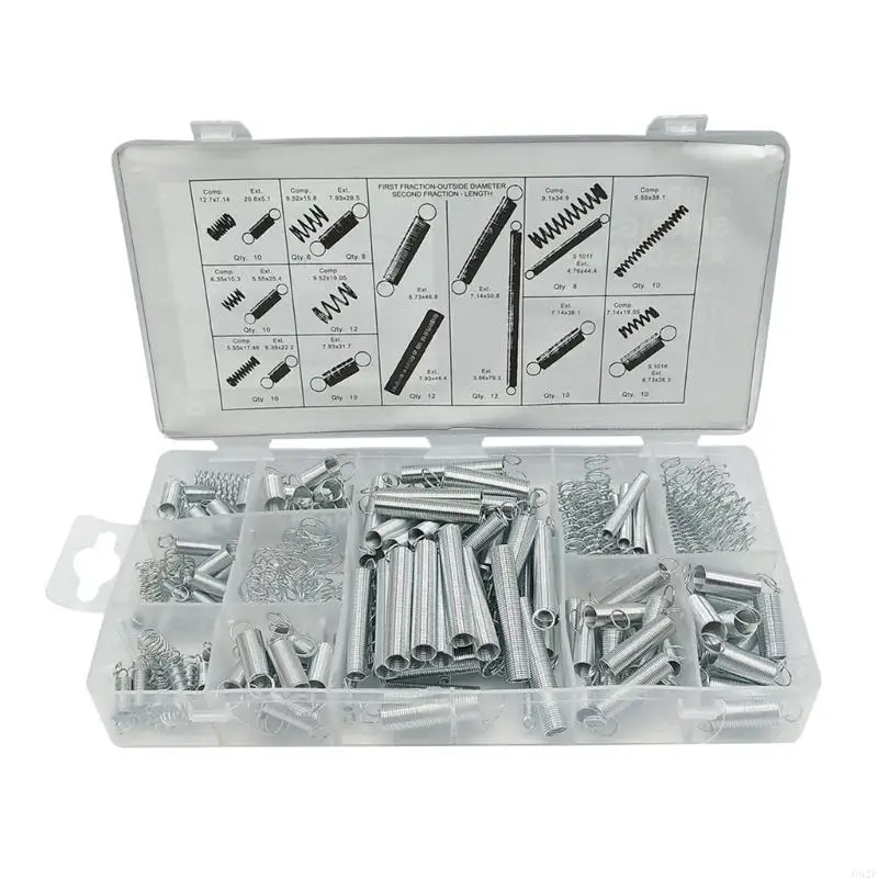 652F Multifunction 200pcs Spring Set Comprehensive 200pcs Spring set Essential Spring Assortment for Maintenance & Crafting
