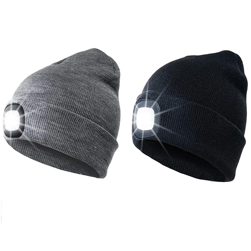 Unisex LED Beanie Hat With Light,USB 
