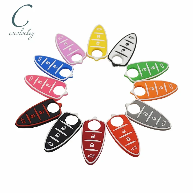 Rubber Key Pad Fit for Alfa Romeo Mito Giulietta 159 GTA Silicone 3 Buttons Flip Remote Car Accessories for Girls flip key fob shell car key pad